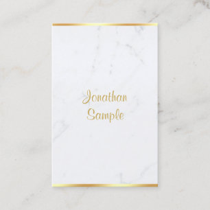 Tarjeta De Visita Top de mármol blanco moderno elegante de la
