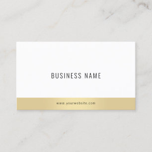 Tarjeta De Visita Top del profesional Simple Elegant Gold White