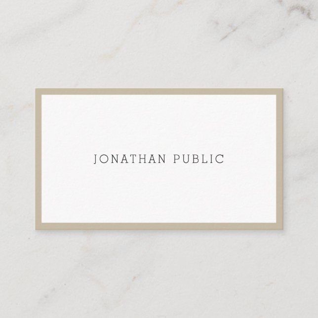 Tarjeta De Visita Top elegante moderno de Minimalistic del elegante (Anverso)