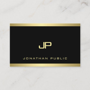 Tarjeta De Visita Top moderno del profesional del oro del llano con