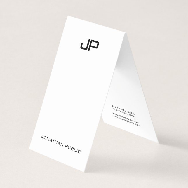 Tarjeta De Visita Top simple elegante del monograma moderno (Anverso)