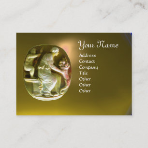 Tarjeta De Visita Topaz amarillo brillante del MONOGRAMA de la