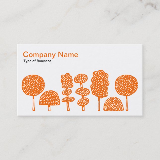 Tarjeta De Visita Topiary - Naranja en blanco (Anverso)