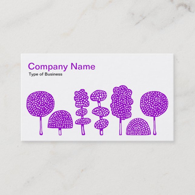 Tarjeta De Visita Topiary - Purple on White (Anverso)