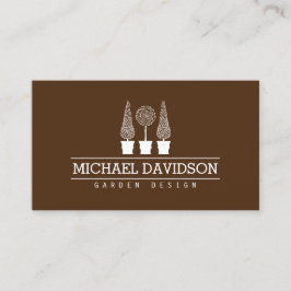 Tarjeta De Visita Topiary Trio Gardener Landscaping Brown