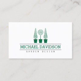 Tarjeta De Visita Topiary Trio Gardener Paisaje Verde Oscuro