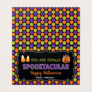 Tarjeta De Visita Topper de bolsa favorita de Halloween con nombre e