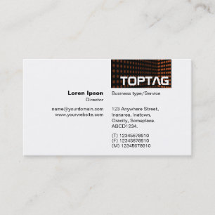 Tarjeta De Visita TopTag v2 - Esquina de tono - Naranja