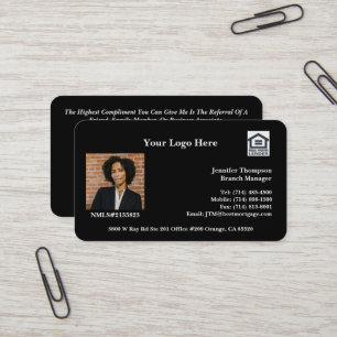 Tarjeta De Visita Toque personalizado para el profesional hipotecari