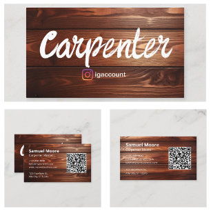 Tarjeta De Visita Toque Rústico Masculino Carpintero