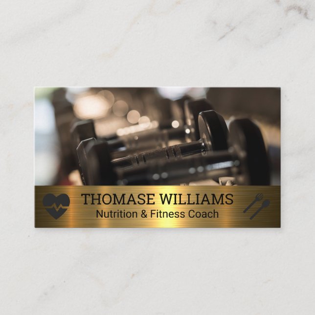 Tarjeta De Visita Torbellino | Gimnasio | Metalizado (Anverso)