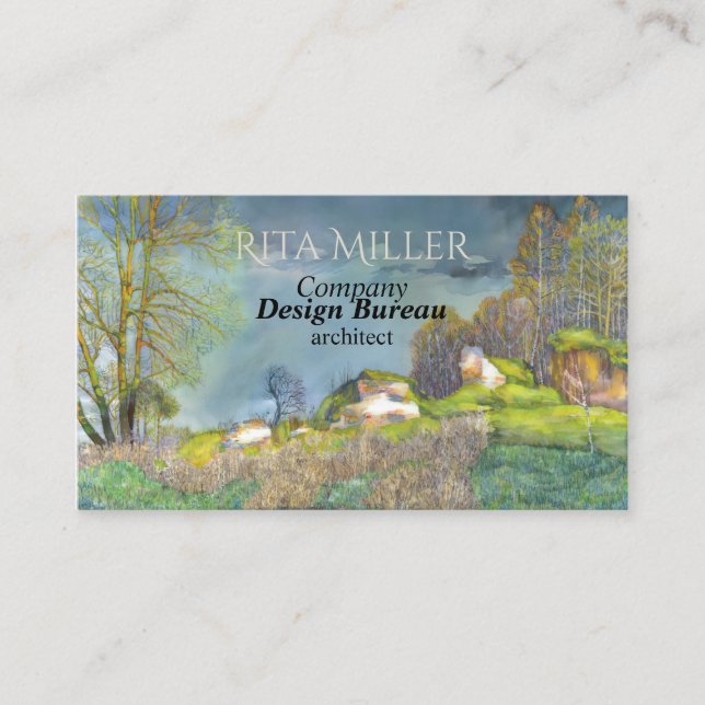 Tarjeta De Visita Tormenta eléctrica de primavera (Anverso)