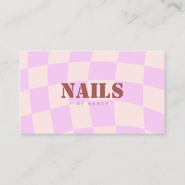 Tarjeta De Visita Tornillo de nivelación Swirl Pink Retro (Anverso)