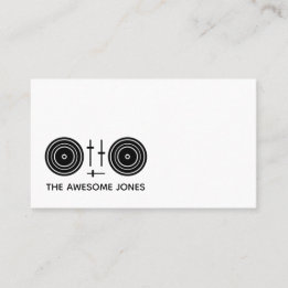 Tarjeta De Visita Torno de DJ Logo Código QR Minimalista Moderno