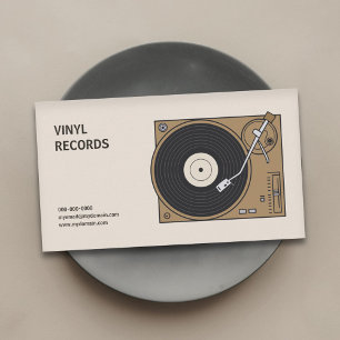 Tarjeta De Visita Torno de vinilo vintage