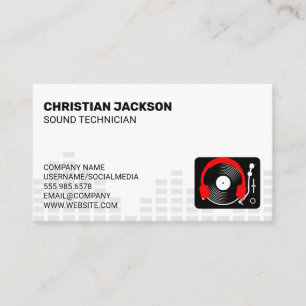 Tarjeta De Visita Torno giratorio Vinilo Fondo de ecualizador