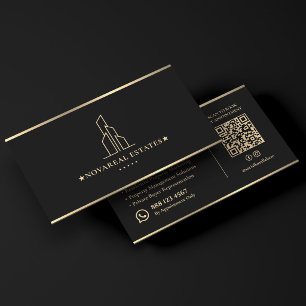 Tarjeta De Visita Torre de Realtor Logotipo Mínimo Inmuebles Propied