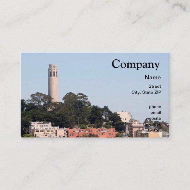 Tarjeta De Visita Torre de San Francisco Coit (Anverso)