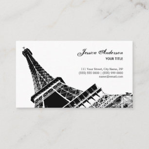 Tarjeta De Visita Torre Eiffel Chic Francés París