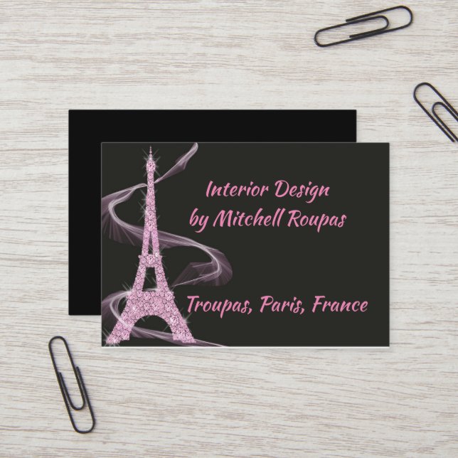 Tarjeta de visita Torre Eiffel en diamantes de imi (Anverso/Reverso In Situ)