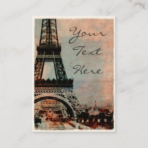 Tarjeta De Visita Torre Eiffel en el estilo #2 del vintage de la