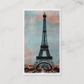 Tarjeta De Visita Torre Eiffel en el estilo #3 del vintage de la