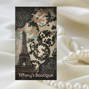 Tarjeta De Visita torreón de parís eiffel floral bohemio