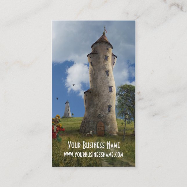 Tarjeta De Visita Torres de Cardwith del negocio de la fantasía (Anverso)