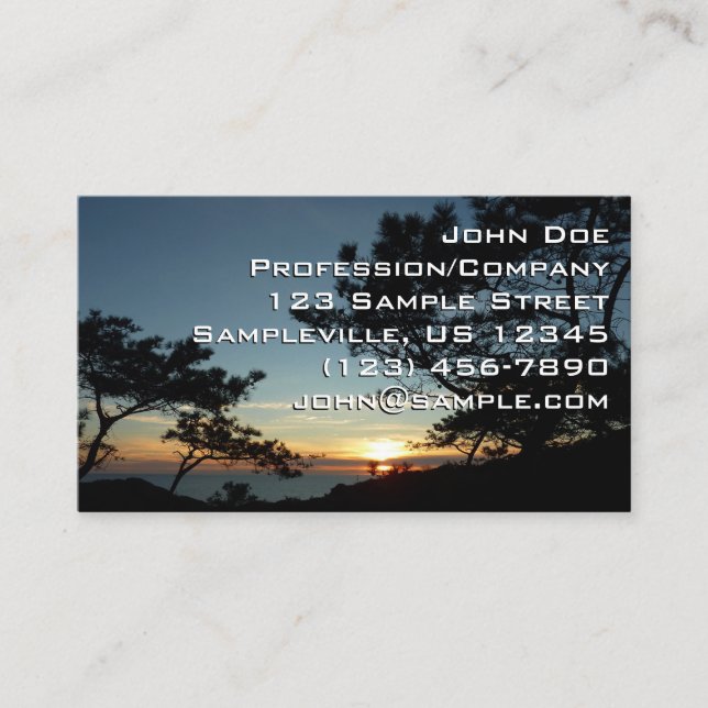 Tarjeta De Visita Torrey Pine Sunset III California (Anverso)