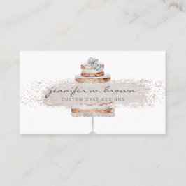 Tarjeta De Visita Torta de boda Boho Chic con brillo