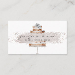 Tarjeta De Visita Torta de boda Boho Chic con brillo