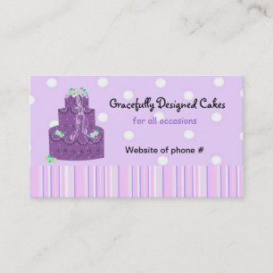 Tarjeta De Visita Torta de boda de diseñador púrpura