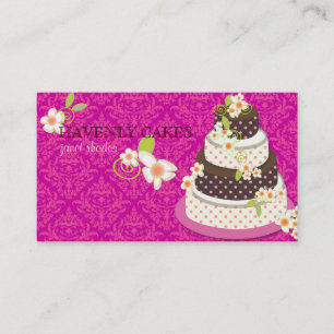 Tarjeta De Visita Torta de boda de rosa + chocolate / Panadería / pa
