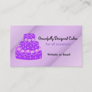 Tarjeta De Visita Torta de boda morada de diseñador
