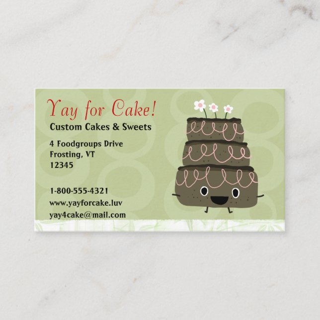 Tarjeta De Visita Torta de Chocolate (Anverso)