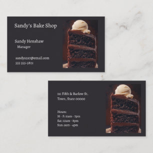 Tarjeta De Visita Torta de chocolate de tres capas con helado
