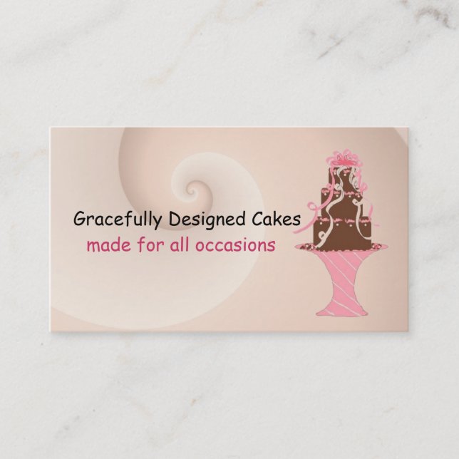 Tarjeta De Visita Torta De Diseñador Chocolate Elegante (Anverso)