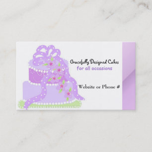 Tarjeta De Visita Torta de diseñador con cinta morada