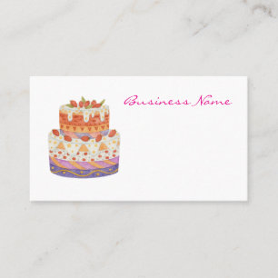 Tarjeta De Visita Torta de dos niveles de fresa
