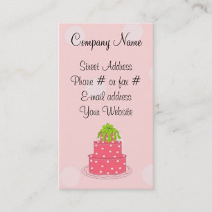 Tarjeta De Visita Torta de lunares rosados