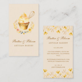 Tarjeta De Visita Torta de oro y torta, pastelería de panadería
