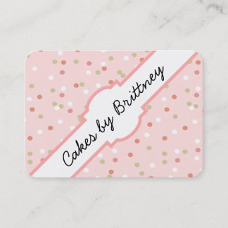 Tarjeta De Visita Torta del confeti • El helar rosado de Buttercream