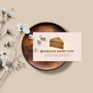 Tarjeta De Visita Torta Galletas Boda Cumpleaños Panadería Minimalis