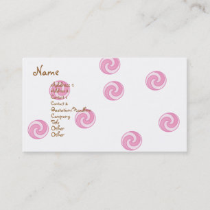 Tarjeta De Visita Torta rosada del remolino