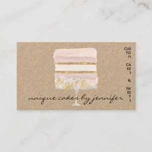 Tarjeta De Visita Tortas de Boda Marfil Panadería Pastelería Floral