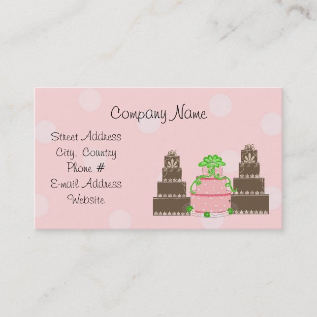 Tarjeta De Visita Tortas de Diseñador (Anverso)