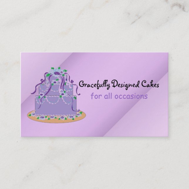 Tarjeta De Visita Tortas de Diseñador/Repostería (Anverso)