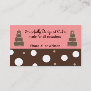 Tarjeta De Visita Tortas de diseñador rosa y chocolate