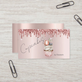 Tarjeta De Visita Tortas de moda Macaroon Rosa Oro Dris