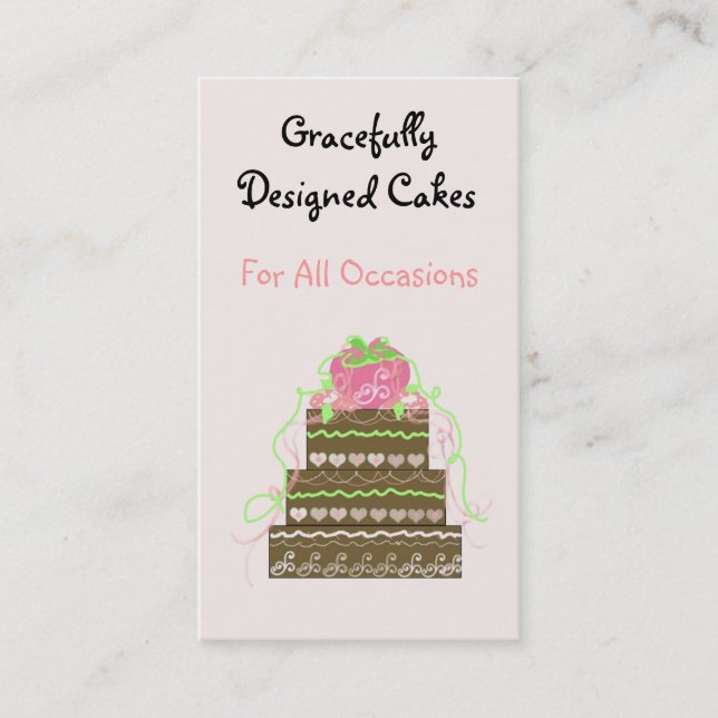 Tarjeta De Visita Tortas diseñadas con gracia (Anverso)